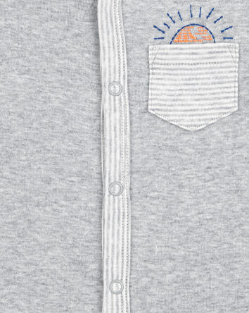 Baby Short-Sleeve Romper - Grey, 