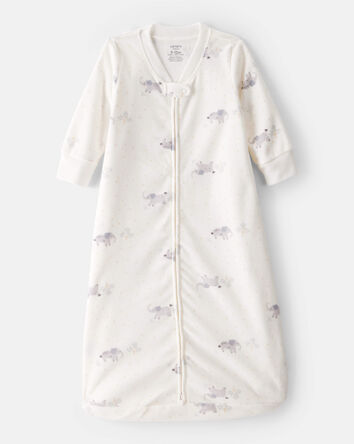 Bébé - Gigoteuse à manches longues, imprimé éléphant – Blanc, 