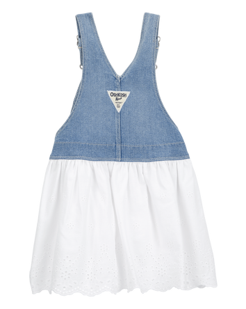 Toddler Denim Eyelet Jumper Dress, 
