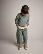 Toddler Girl Ric-Rack Cuffed Barrel Pant - Olive, image 4 of 6 slides