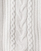 Girls Cable Knit Long-Sleeve Dress - Ivory, image 3 of 4 slides