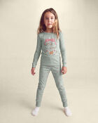 Filles - Pyjama ajust&eacute; 4 pi&egrave;ces en 100 % coton &agrave; motif poulet campagnard - Bleu/Cr&egrave;me, image 6 sur 6 diapositives