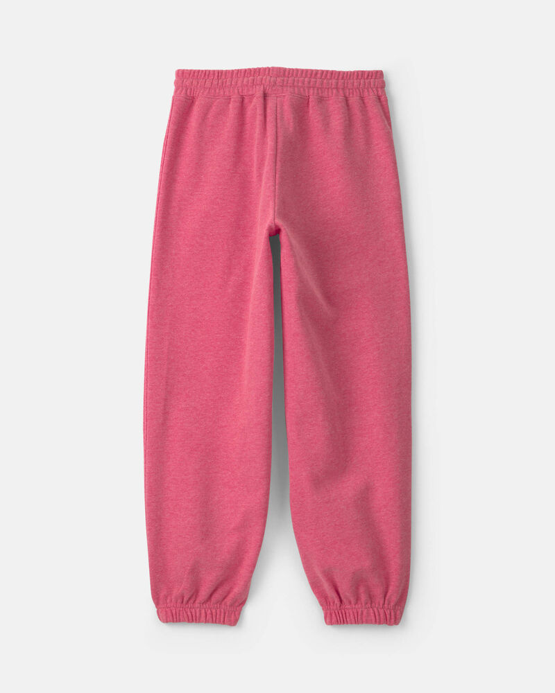 Girls 'New York' French Terry Joggers - Pink/Red, image 2 of 6 slides