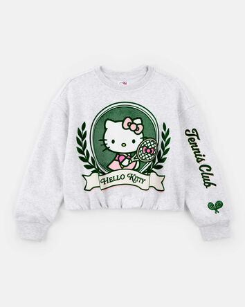 Girls Hello Kitty&reg; Long-Sleeve Pullover Sweatshirt - Grey, 
