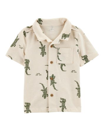 Toddler Alligator Button-Down Shirt, 