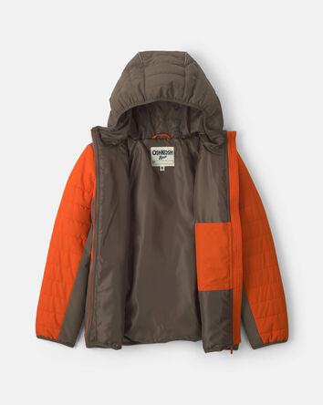 Boys Quilted Mid Weight Jacket- Orange, 