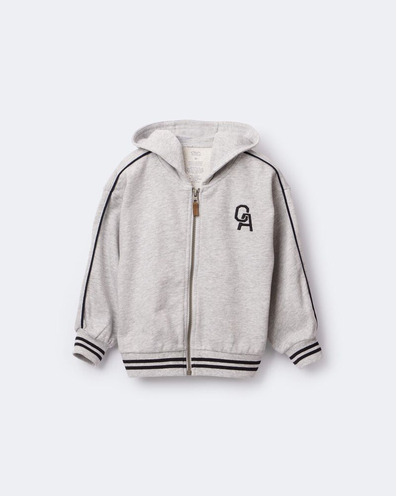 Toddler Boy Zip-Up Hoodie - Heather Grey, image 6 of 7 slides