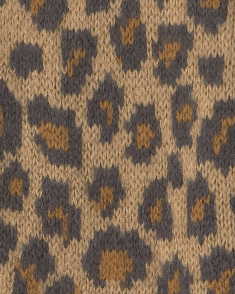 Toute-petite fille &ndash; Cardigan &agrave; motif l&eacute;opard &ndash; Brun, image 2 sur 2 diapositives