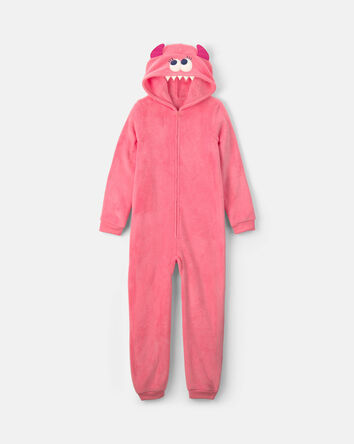Filles - Pyjama costume 1 pi&egrave;ce en molleton &agrave; motif monstre d&rsquo;Halloween - Corail, 