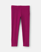 Toddler Girl Cotton Pull-On Stretch Leggings - Burgundy, image 2 of 4 slides