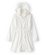 Girls Hooded Terry Cloth Swim Cover-Up Dress - White, image 1 of 3 slides