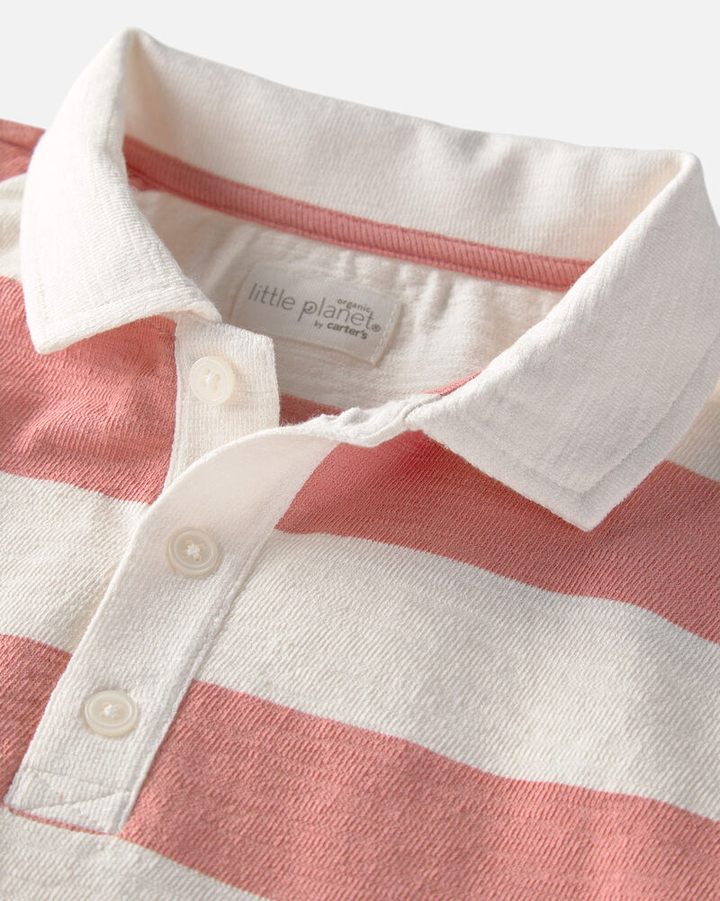 Boys Striped Collared Shirt Made with Organic Cotton, image 2 of 4 slides