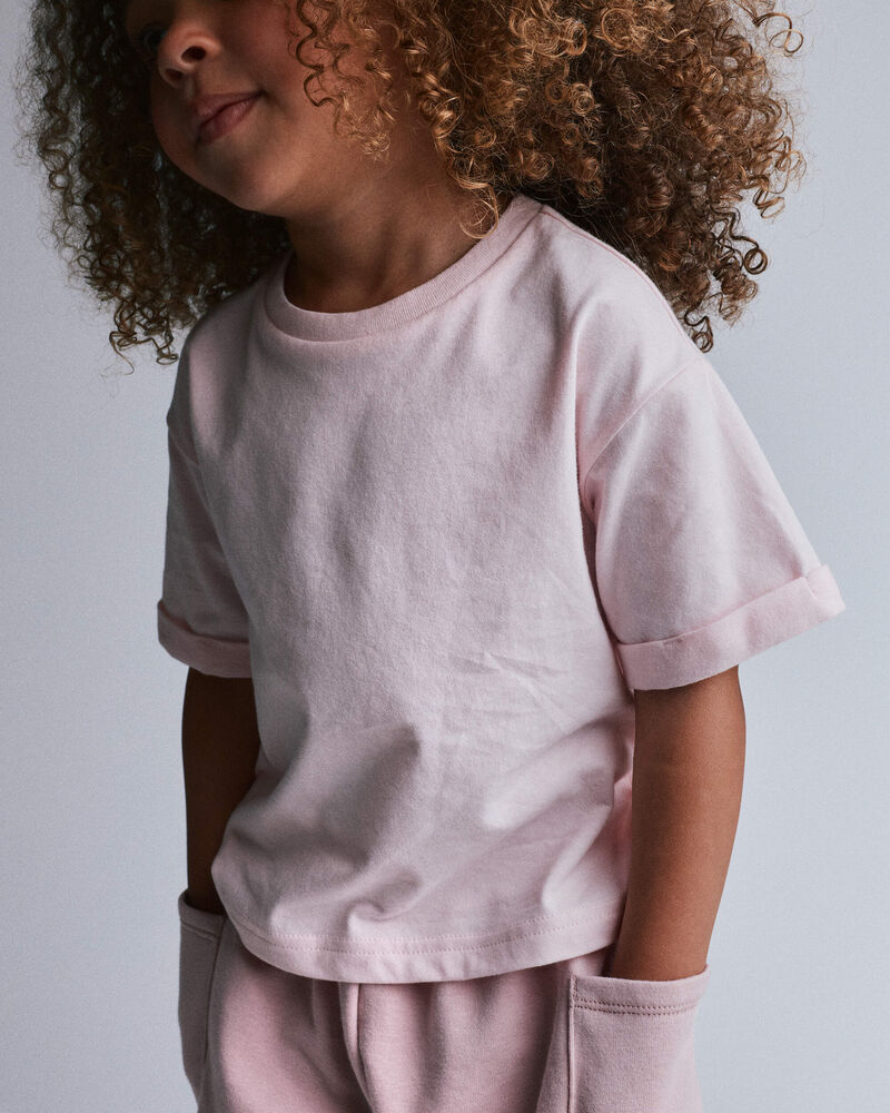 Toddler Rolled Cuff Tee - Rose, image 3 of 5 slides