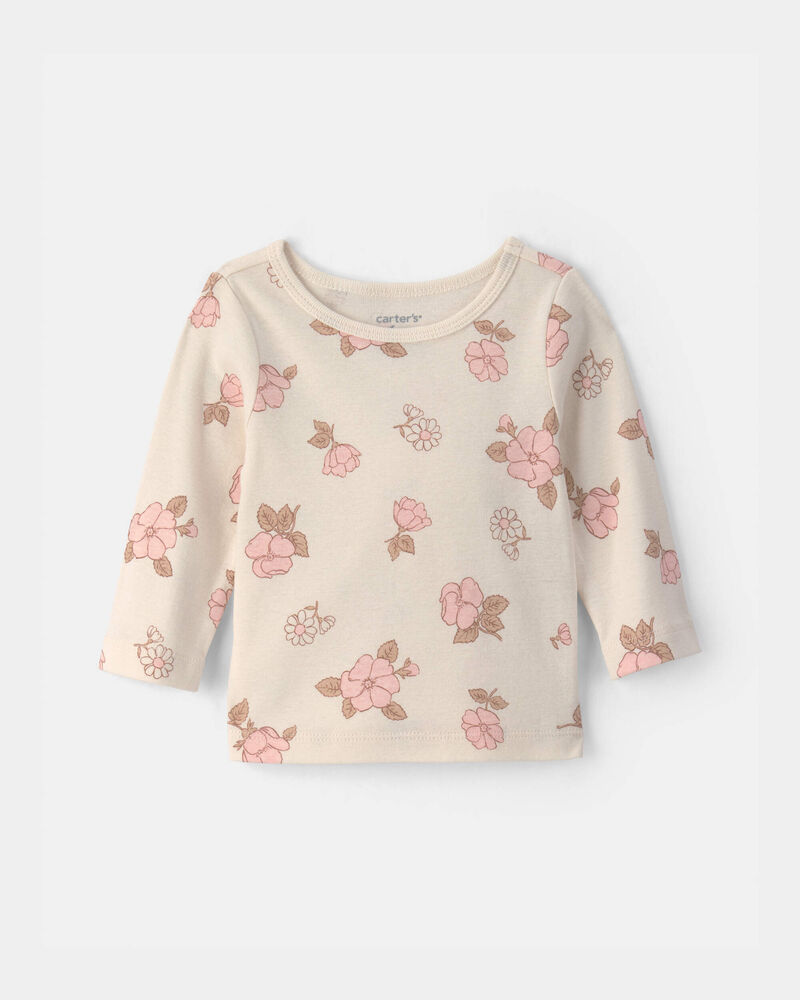 Baby Girl 2-Piece Floral Overall Set - Pink/Ivory, image 3 of 6 slides
