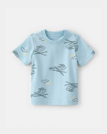 B&eacute;b&eacute; gar&ccedil;on - T-shirt &agrave; motif h&eacute;licopt&egrave;res - Bleu, 
