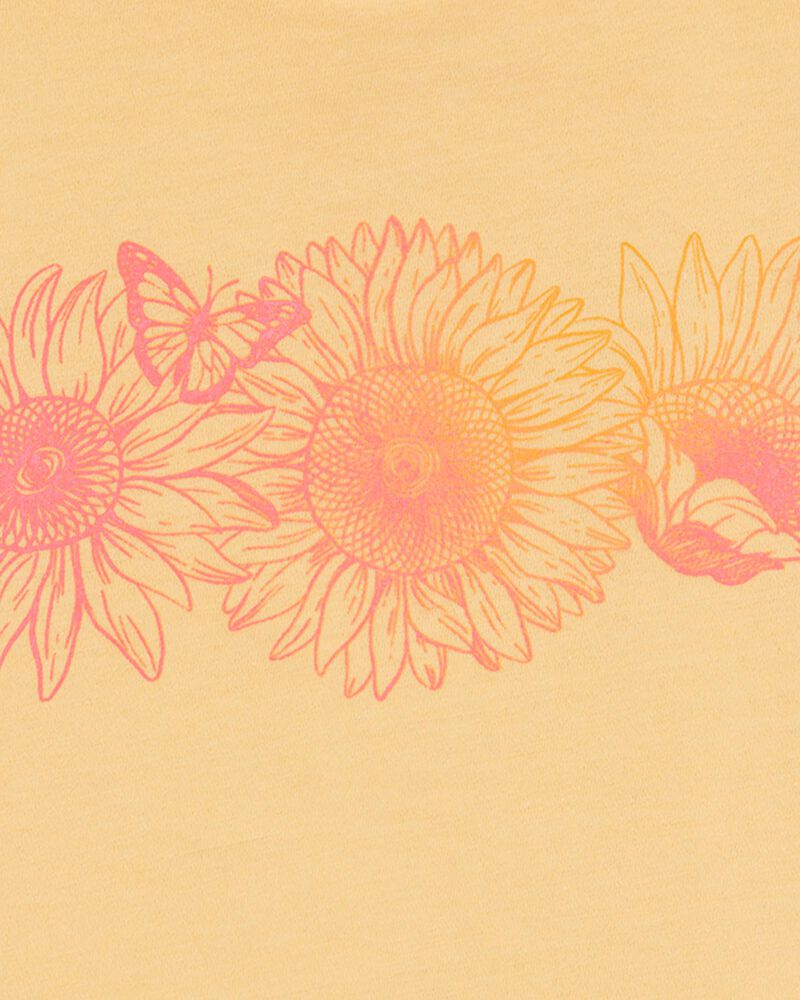 Kid Floral Short-Sleeve Graphic Tee - Yellow, image 2 of 3 slides