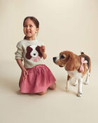 Toute-petite fille - Chandail &agrave; motif chien - Brun, image 3 sur 5 diapositives