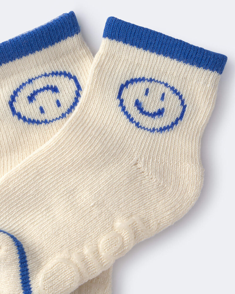 Toddler Emotions Crew Socks - Cream, image 2 of 3 slides