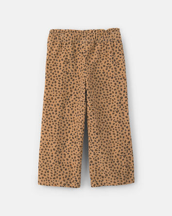 Toddler Girl Leopard Corduroy Wide-Leg Pants - Brown, 