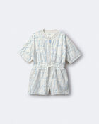 Toddler Girl Flowy Romper in Otter Avenue Print - Cream, image 2 of 6 slides