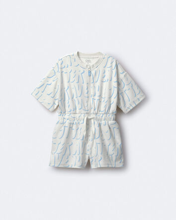 Toddler Girl Flowy Romper in Otter Avenue Print - Cream, 