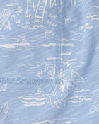 Boys Tropical Beach Knit Shorts - Blue, image 3 of 4 slides
