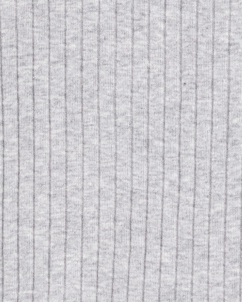 Baby Solid Ribbed Cotton Blend 2-Piece Pyjamas - Grey, image 2 of 3 slides