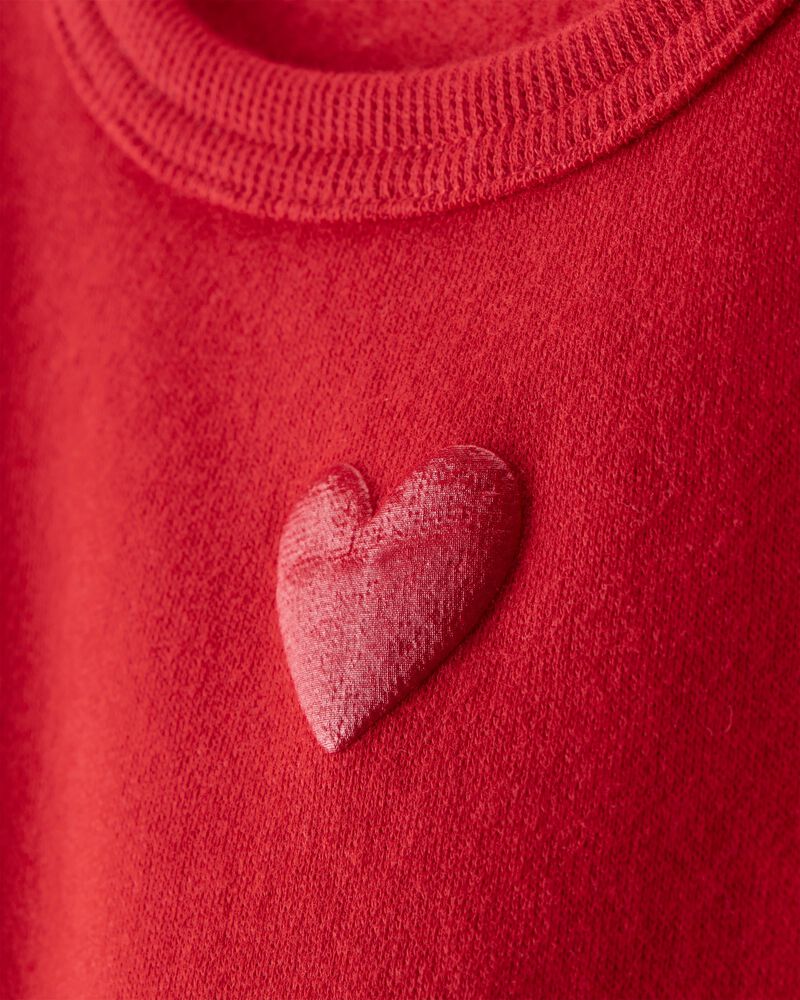 Baby Girl Heart Fleece Sweatshirt - Red, image 2 of 4 slides