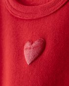 Baby Girl Heart Fleece Sweatshirt - Red, image 2 of 4 slides