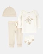 Baby 4-Piece Cloud Print Outfit Set, image 1 of 5 slides