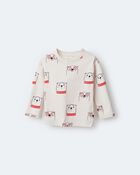 Toddler Otter Print Long-Sleeve Relaxed Graphic Tee - Cream, image 2 of 7 slides