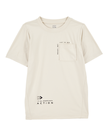 Enfant T-shirt à manches courtes de couleur unie - Ivoire, 