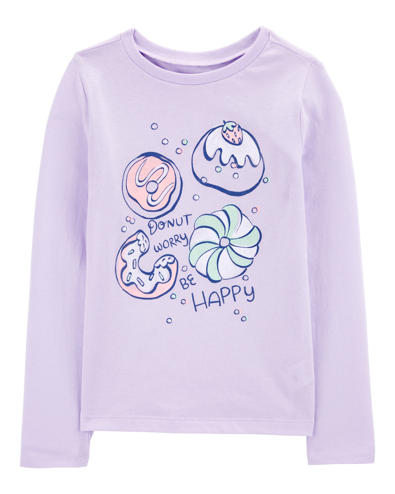 Kid Donut Worry Long-Sleeve Graphic Tee, image 1 of 3 slides