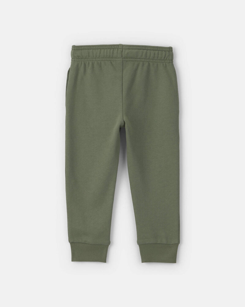 Pantalon de jogging en jersey bouclette pour tout-petit - Vert olive, image 2 sur 3 diapositives