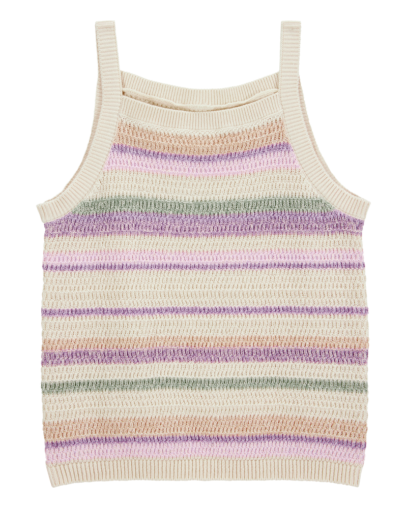 Girls Striped Sweater Knit Tank, image 1 of 3 slides