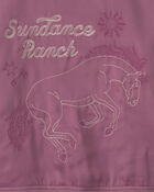 Girls 'Sundance Ranch' Horse Poplin Bomber Jacket - Purple, image 8 of 9 slides