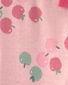 B&eacute;b&eacute; fille - Ensemble 2 pi&egrave;ces haut et pantalon en jersey bouclette &agrave; motif pomme, image 3 sur 3 diapositives