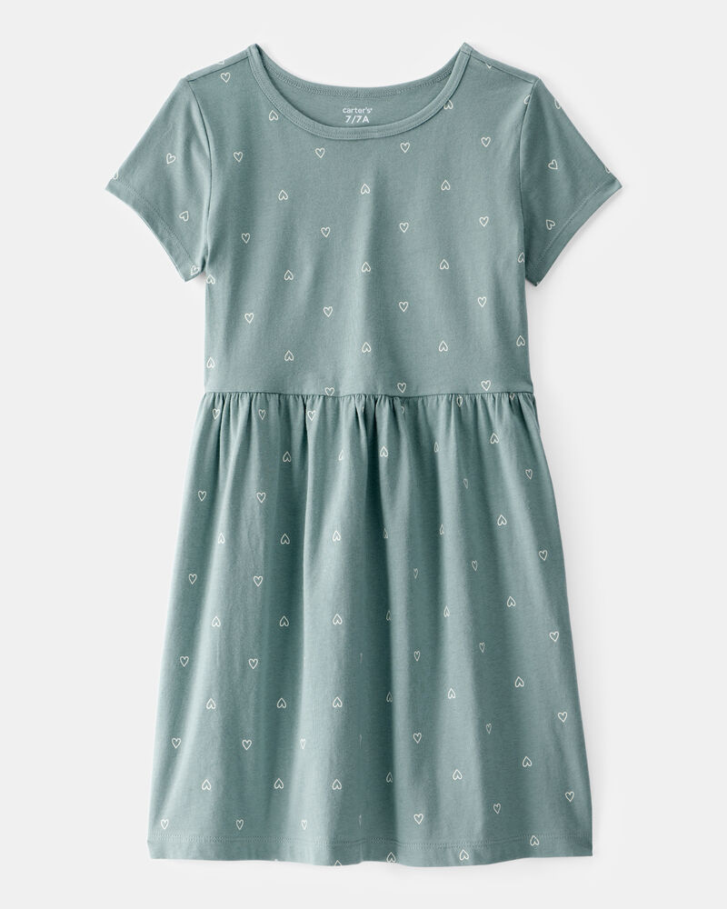 Girls Heart Print Dress, image 1 of 4 slides