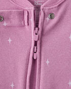 Baby Girl Cowgirl Print 100% Cotton Long-Sleeve 2-Way Zip 1-Piece Pyjamas - Pink, image 3 of 5 slides