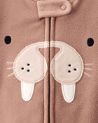 Baby Boy Walrus Loose Fit 2-Way Zip 1-Piece pyjamas - Brown, image 4 of 5 slides
