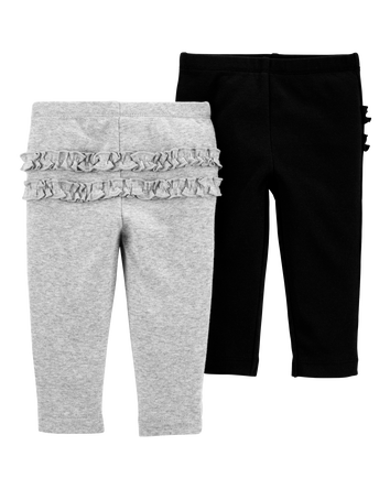 Baby 4-Pack Ruffle-Detail Cotton Pants, 
