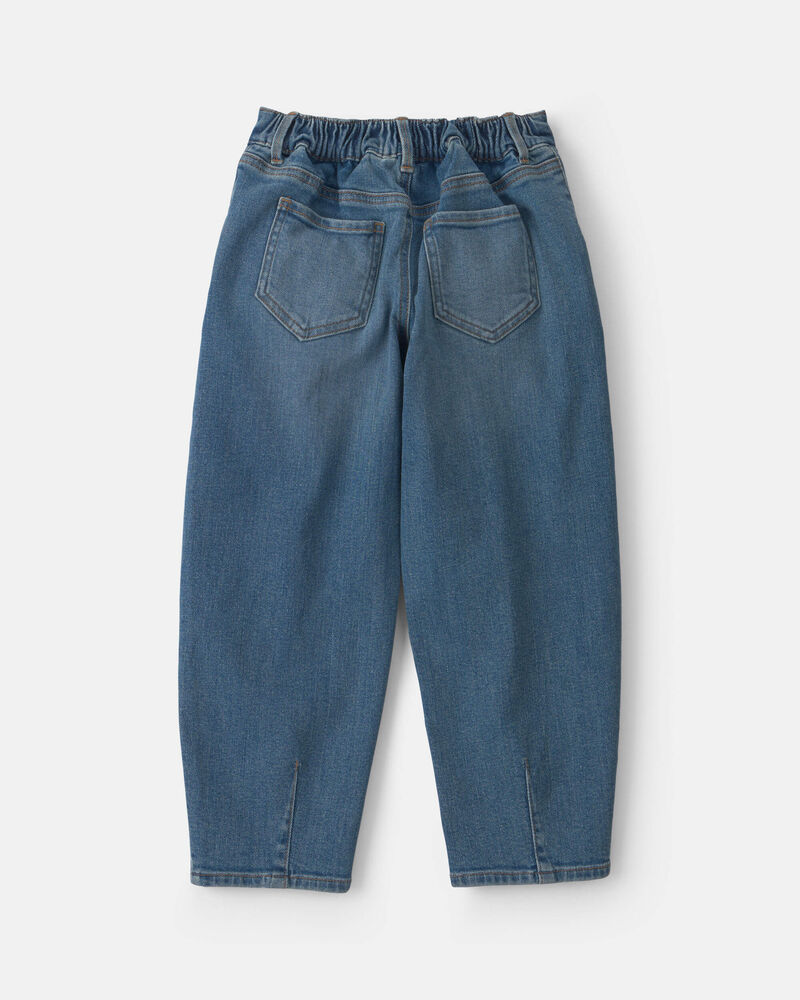 Girls Denim Barrel Jeans - Medium Wash, image 2 of 5 slides