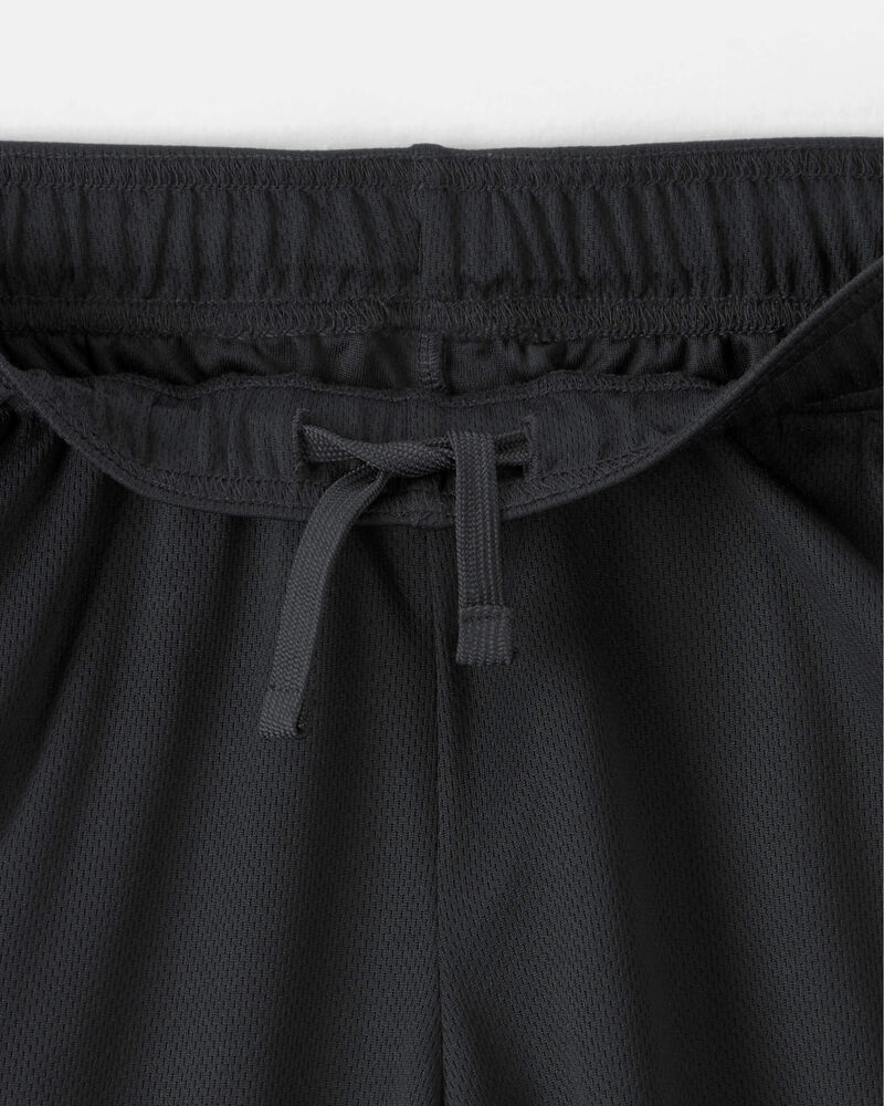 Boys Mesh Active Shorts - Black, image 2 of 5 slides