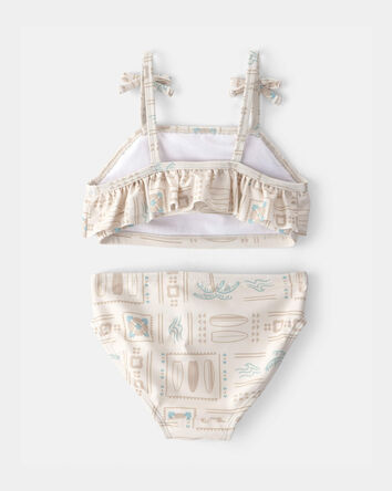 Tout-petit fille - Bikini 2 pi&egrave;ces, motif de surf - Beige, 