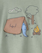 B&eacute;b&eacute; gar&ccedil;on - T-shirt &agrave; imprim&eacute; dinosaure en camping - Vert, image 3 sur 4 diapositives