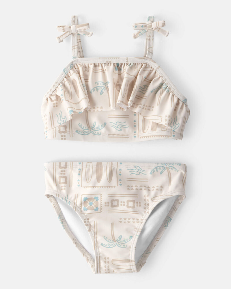 Tout-petit fille - Bikini 2 pi&egrave;ces, motif de surf - Beige, image 1 sur 3 diapositives