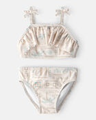 Tout-petit fille - Bikini 2 pi&egrave;ces, motif de surf - Beige, image 1 sur 3 diapositives