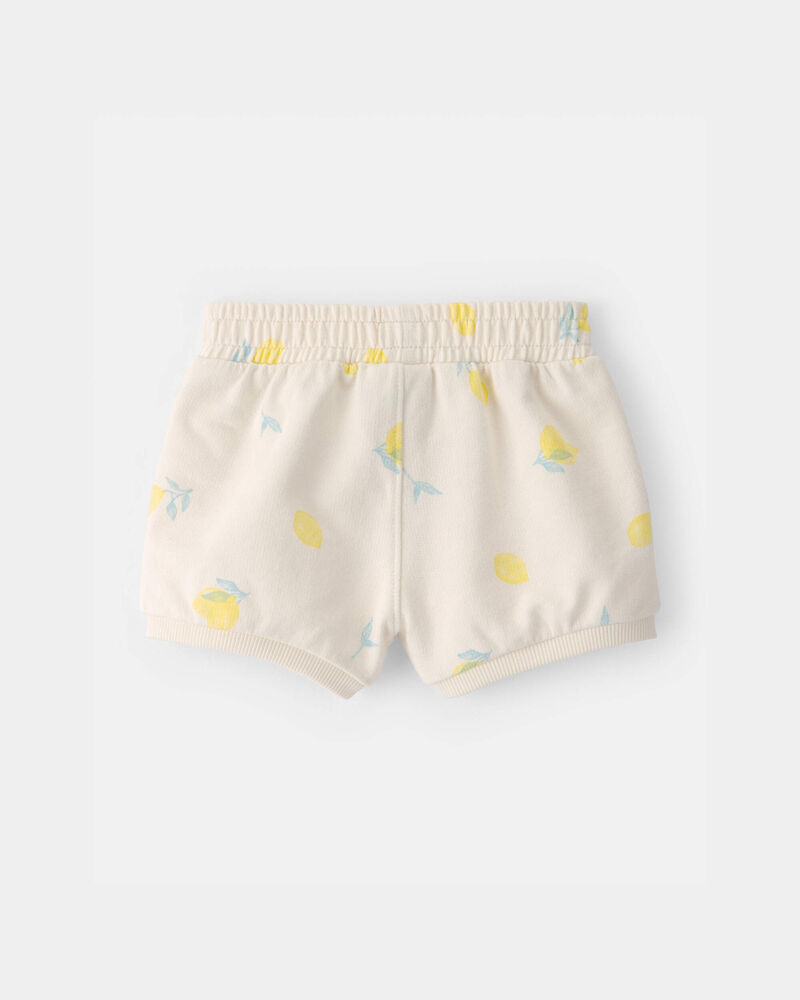 Baby Girl French Terry Shorts - Cream, image 3 of 5 slides