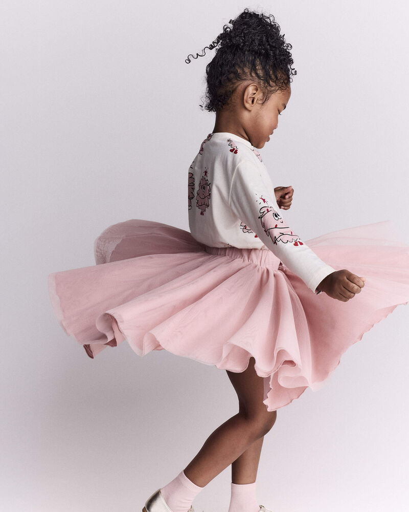 Toddler Girl Avenue Twirl™ Midi with Tulle - Light Pink, image 1 of 6 slides