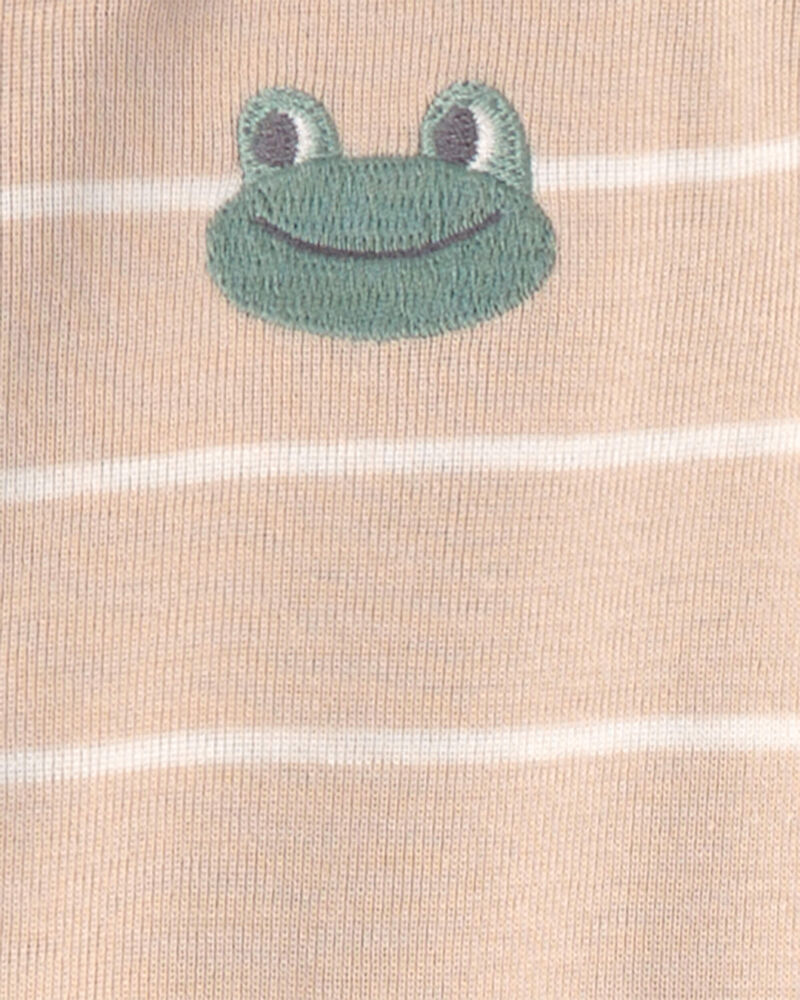 B&eacute;b&eacute; - Emballage 2 pyjamas 1 pi&egrave;ce ajust&eacute;s en 100 % coton, grenouille - Vert/Beige, image 3 sur 4 diapositives